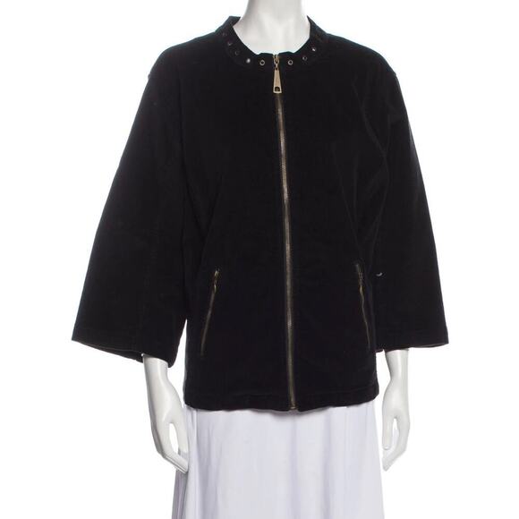 AMI Women's Black Corduroy Zip Front Jacket Size 3X - Picture 1 of 6